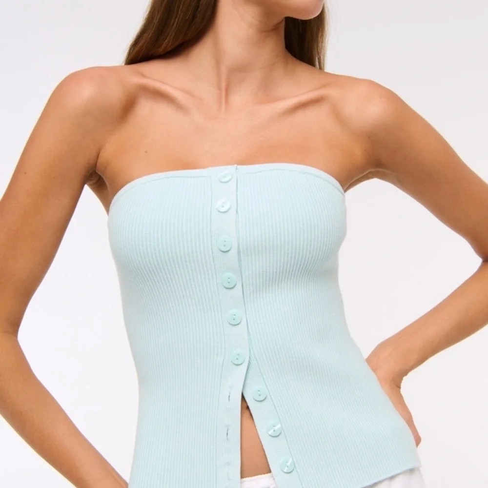 Abercrombie & Fitch Ottoman Button-Front Tube Top - Picture 2 of 2